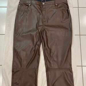 ASOS Brown Faux Leather Pants